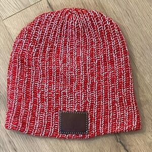 Love Your Melon | Red & White knit hat/beanie ONE SIZE women’s Cotton
